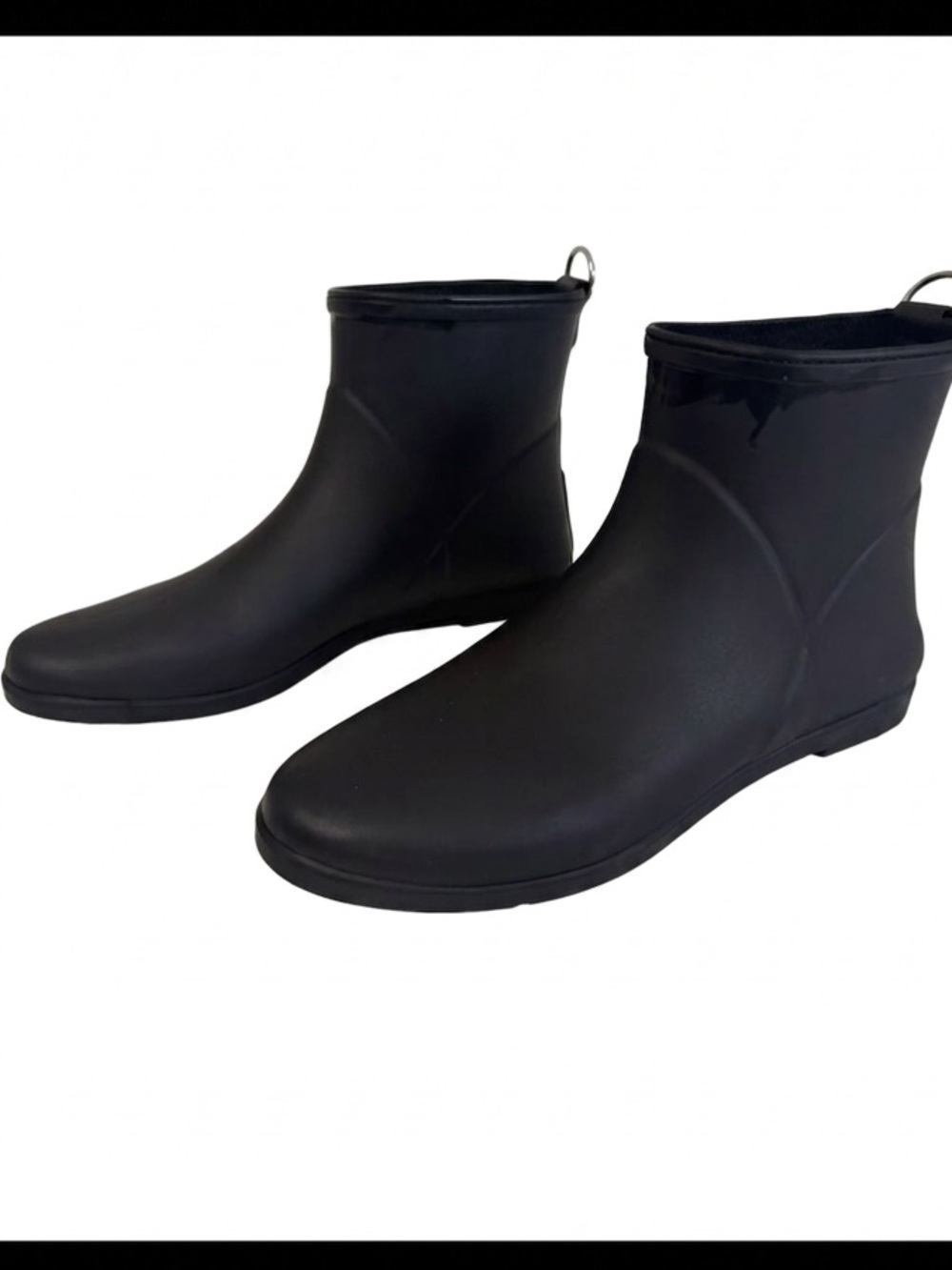 Alice + Whittles Black Rubber Pull On Ankle Rain Boots Women’s Size 11